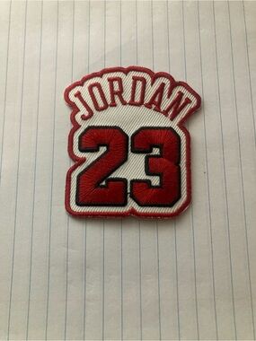 Jordan 23 Red & White Embroidered Patch